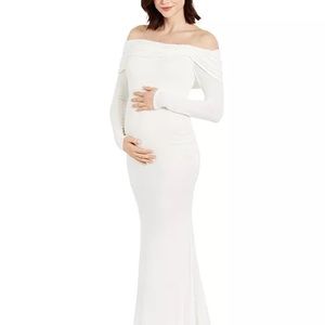 NWT Motherhood Maternity Off-Shoulder Maternity Gown & Photoshoot Dress